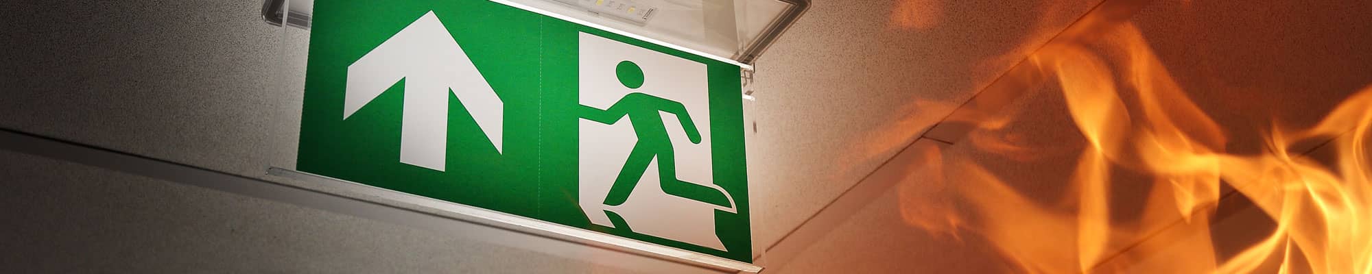 Fire exit signage at Chester business park based company